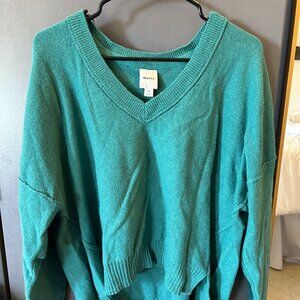 🧶 Maeve by Anthropologie Teal Oversized V-Neck Sweater